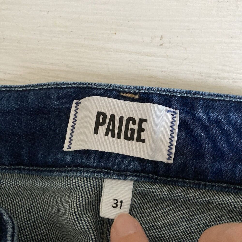 Paige Womens Size 31 Anessa High Rise Wide Leg Blue Jeans Medium Wash Stretch - Picture 9 of 10